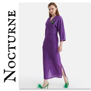 NWT Nocturne Jacquard Floral Accessory Dress